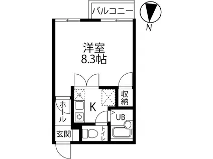 フェニックスアレイ(1K/2階)の間取り写真