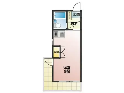 ピュアハウス大和田(ワンルーム/2階)の間取り写真