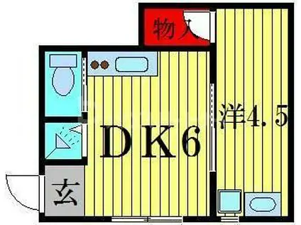 リトルキング(1DK/1階)の間取り写真