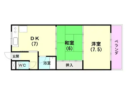 コーポ梅田(2DK/3階)の間取り写真