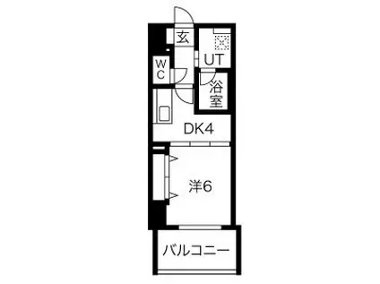 さくらHILLS NISHIKI PLATINUM RESIDENCE(1DK/6階)の間取り写真