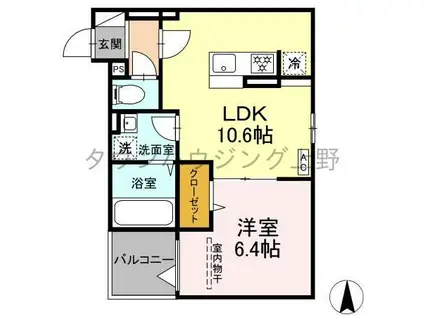 T&P TAKENOTSUKA(1LDK/2階)の間取り写真