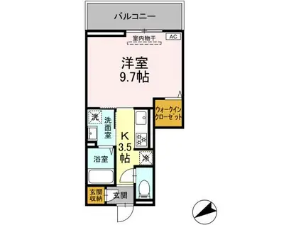 GRAND STATION 宮上II(1K/3階)の間取り写真