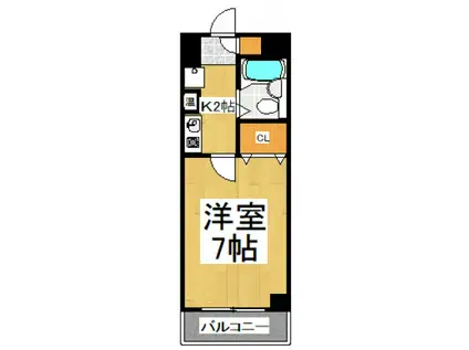 第2アビタシオン浅倉(1K/7階)の間取り写真