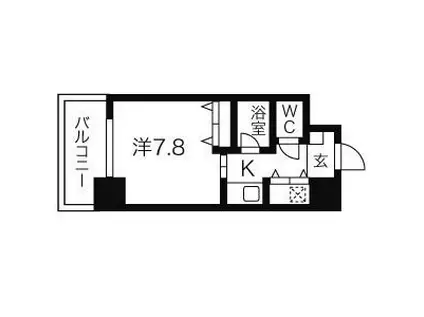 AXIS桜通内山(1K/7階)の間取り写真