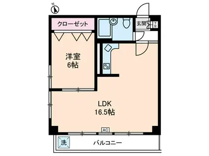 美野マンション(1LDK/2階)の間取り写真