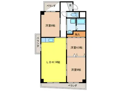 パルケ21(3LDK/3階)の間取り写真
