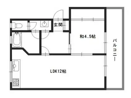 北山マンション(1LDK/3階)の間取り写真