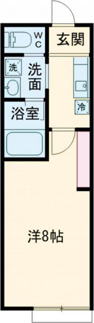 グリーンコート(1K/1階)の間取り写真