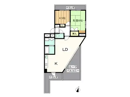 BIRTH30(2LDK/6階)の間取り写真