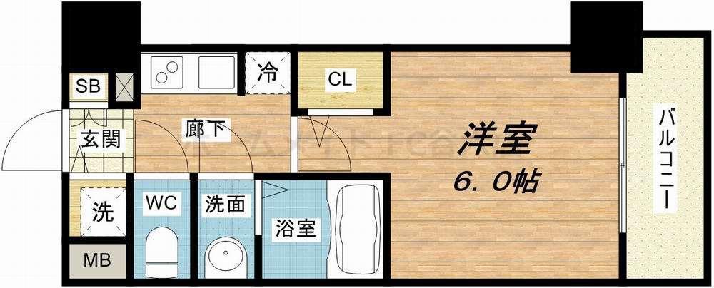 S-RESIDENCE南堀江(1K/8階)の間取り写真