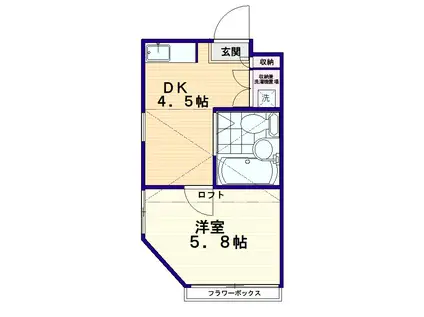 グリーンハイツ和泉B棟(1DK/1階)の間取り写真