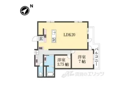 オルボス壱分(2LDK/3階)の間取り写真