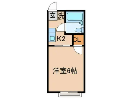 プラム府中(1K/2階)の間取り写真