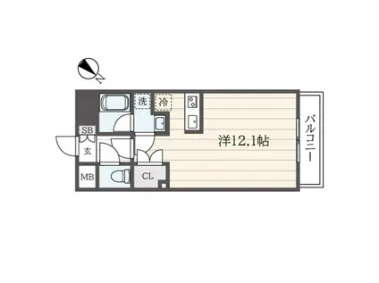 L-FLAT 横浜大通公園(ワンルーム/7階)の間取り写真