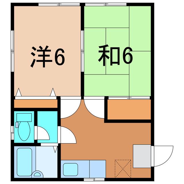 サンライズコーポ(2K/1階)の間取り写真