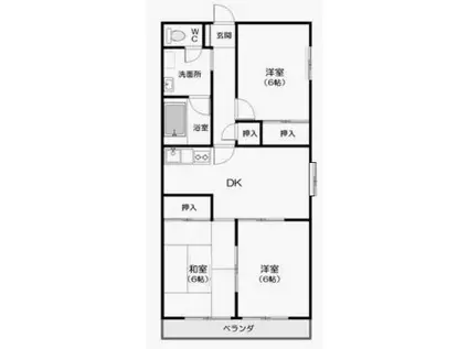 サンハイム和田(3DK/1階)の間取り写真