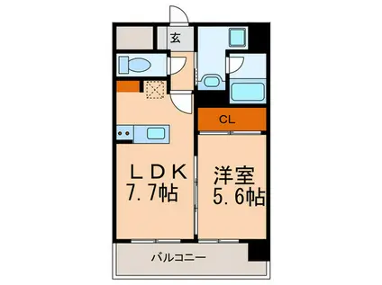 PIER PARK 住吉(1LDK/2階)の間取り写真