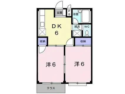 エルディム田中(2DK/1階)の間取り写真