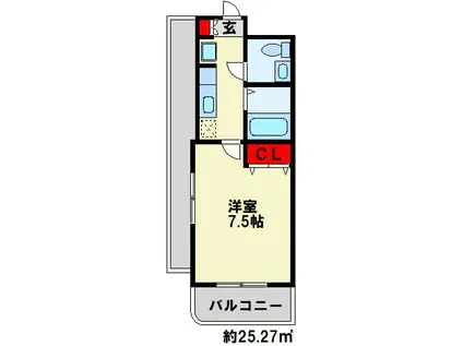 ロイヤルキャッスル(1K/14階)の間取り写真