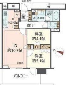 BRILLIATOWER箕面船場TOP OF THE HILL(2LDK/11階)の間取り写真