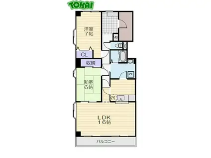 ハイタウンソレイユ(2LDK/5階)の間取り写真