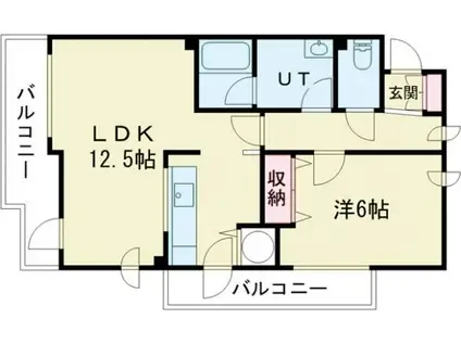 りら・ガーデン・ときわ(1LDK/1階)の間取り写真