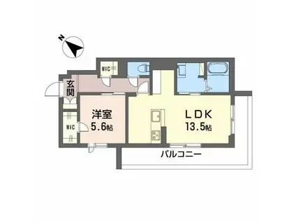 BEREO PLAISANT(1LDK/2階)の間取り写真