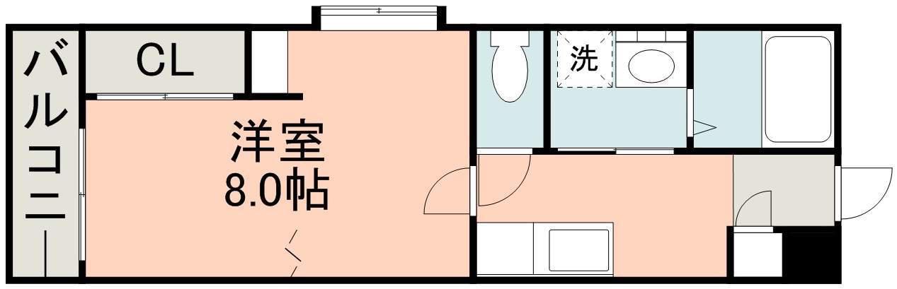 プレステージ吉野(1K/2階)の間取り写真