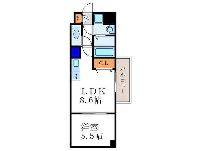 エスペランス中井II(1LDK/4階)の間取り写真