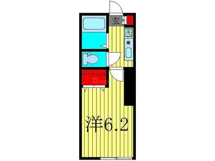 GLANZ亀有(1K/1階)の間取り写真