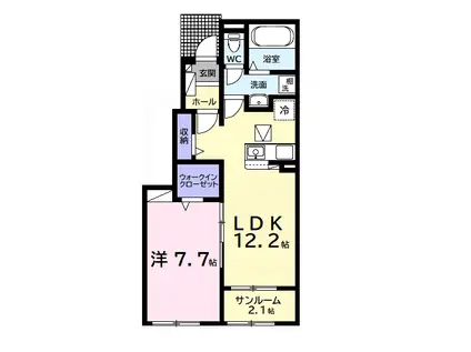 サン・デリアーナII(1LDK/1階)の間取り写真