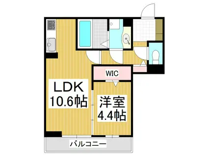THREE(1LDK/3階)の間取り写真