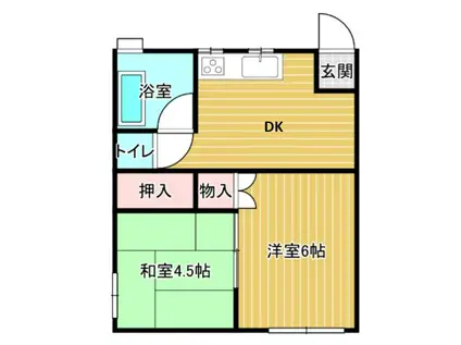 牡丹山ハイツ(2DK/2階)の間取り写真