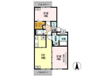 グランディール親和L3(2DK/2階)の間取り写真