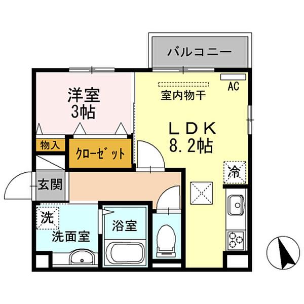 フェリオ(1LDK/1階)の間取り写真