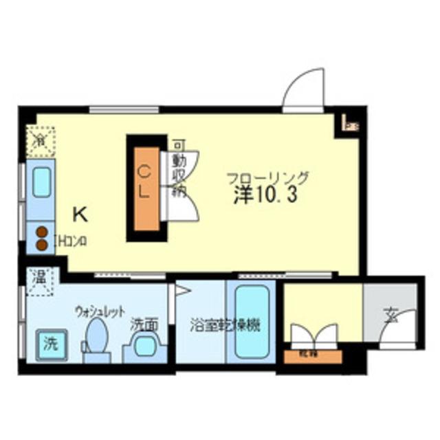 サングリエG(ワンルーム/3階)の間取り写真