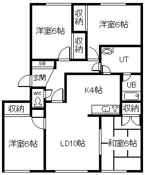 リベライン神楽(4LDK/1階)の間取り写真
