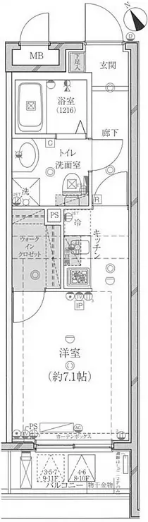ライジングプレイス桜木町二番館 5階階 間取り