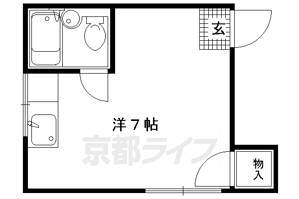 伊勢川ハイツ(ワンルーム/2階)の間取り写真