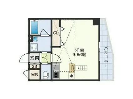 XSELL YAGA(ワンルーム/2階)の間取り写真