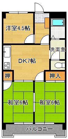 シャトレ吉野町(3DK/8階)の間取り写真