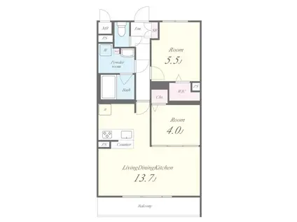 PIAF(2LDK/1階)の間取り写真