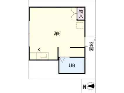 宮東荘(ワンルーム/1階)の間取り写真