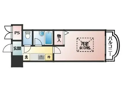 ローズコーポ西中島(1K/4階)の間取り写真