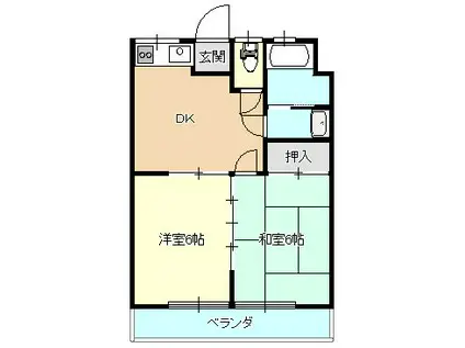 ハイツ富士見(2DK/3階)の間取り写真