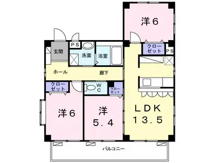 シャトレ・T(3LDK/3階)の間取り写真