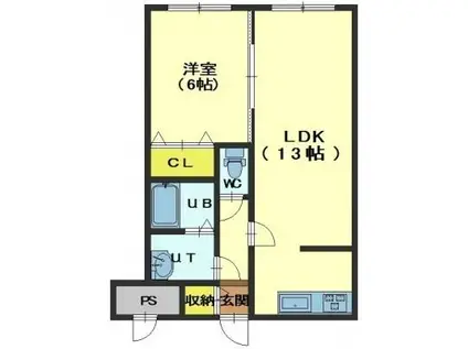 グランドメゾン美原(1LDK/3階)の間取り写真