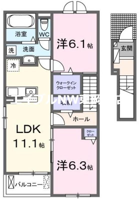 プティパニエ C(2LDK/2階)の間取り写真