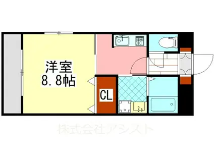 ローリス飯塚(1K/1階)の間取り写真